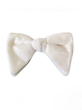 Vintage Hair Clip Terrycloth White Ivory 6” x 4”